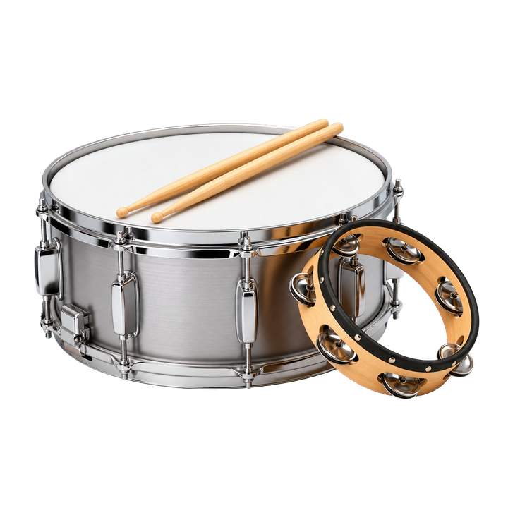 Snare drum and tambourine cutout